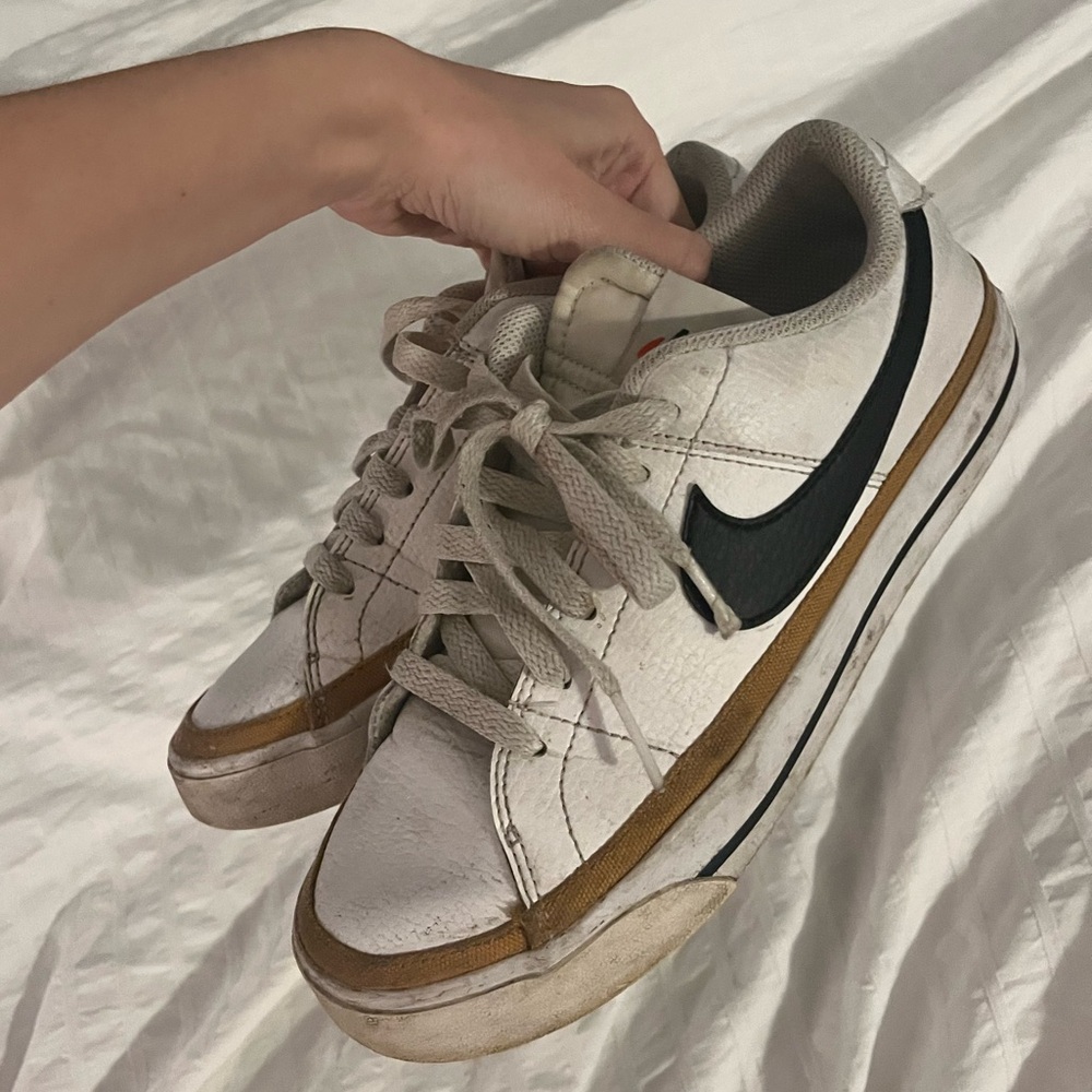 Nike White and Gold Casual Shoes